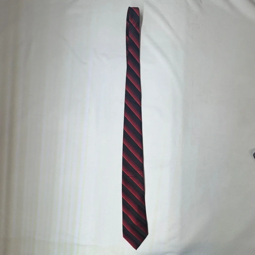 JF J.Ferrar Red and Black Diagonal Stripe Tie